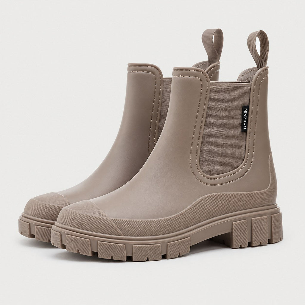 Women's Water-Repellent Chelsea Boots in Taupe | Lealholm – side view