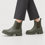 Women's Water-Repellent Chelsea Boots in Khaki | Lealholm – side view
