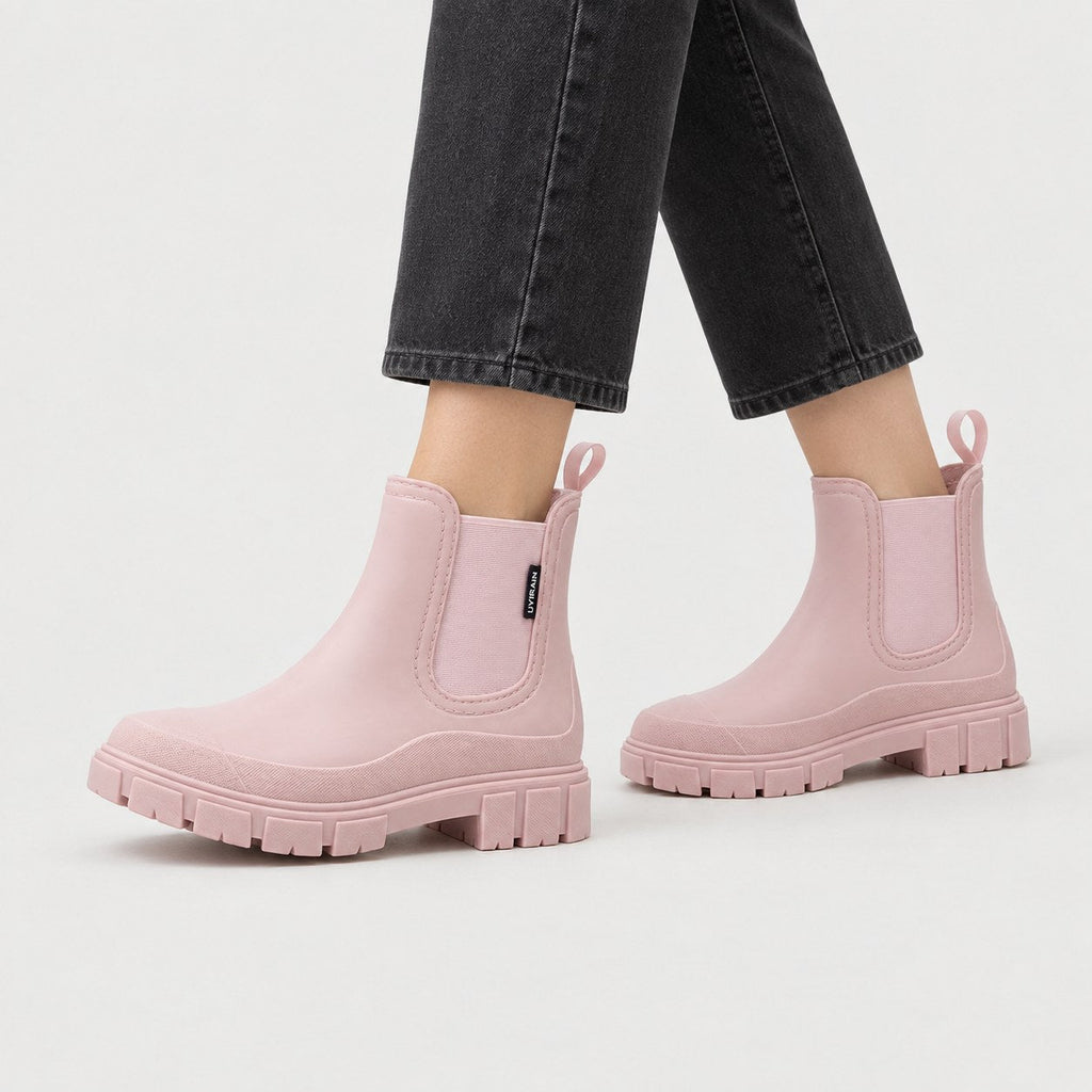 Women's Water-Repellent Chelsea Boots in Pink | Lealholm – side view