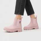 Women's Water-Repellent Chelsea Boots in Pink | Lealholm – side view