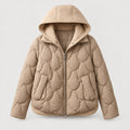 Women's wave-quilted puffer jacket in Beige | Hargrave – front view
