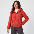 Women's wave-quilted puffer jacket in Red | Hargrave – side view