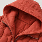 Women's wave-quilted puffer jacket in Red | Hargrave – detail view