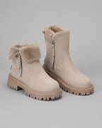 Women's Faux Fur Lined Ankle Boots with Side Zip | Otford