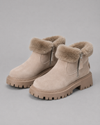 Women's Faux Fur Lined Ankle Boots with Side Zip | Otford
