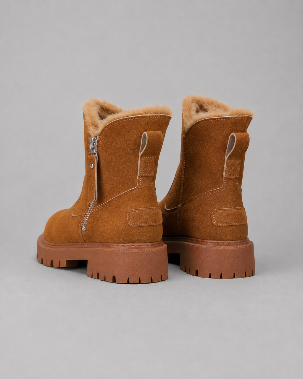 Women's Faux Fur Lined Ankle Boots with Side Zip | Otford