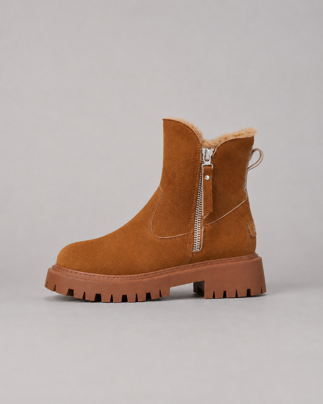 Women's Faux Fur Lined Ankle Boots with Side Zip | Otford