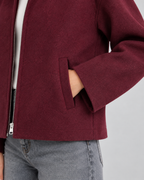 Veste zippée effet laine à col pointu pour femme | Litlington