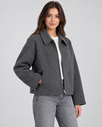 Veste zippée effet laine à col pointu pour femme | Litlington