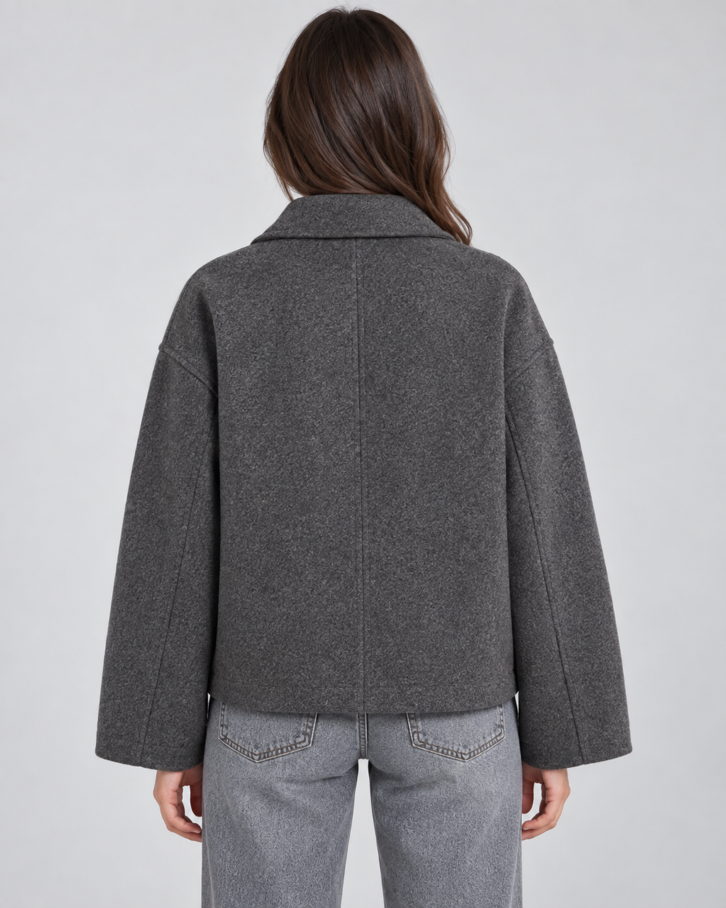 Veste zippée effet laine à col pointu pour femme | Litlington