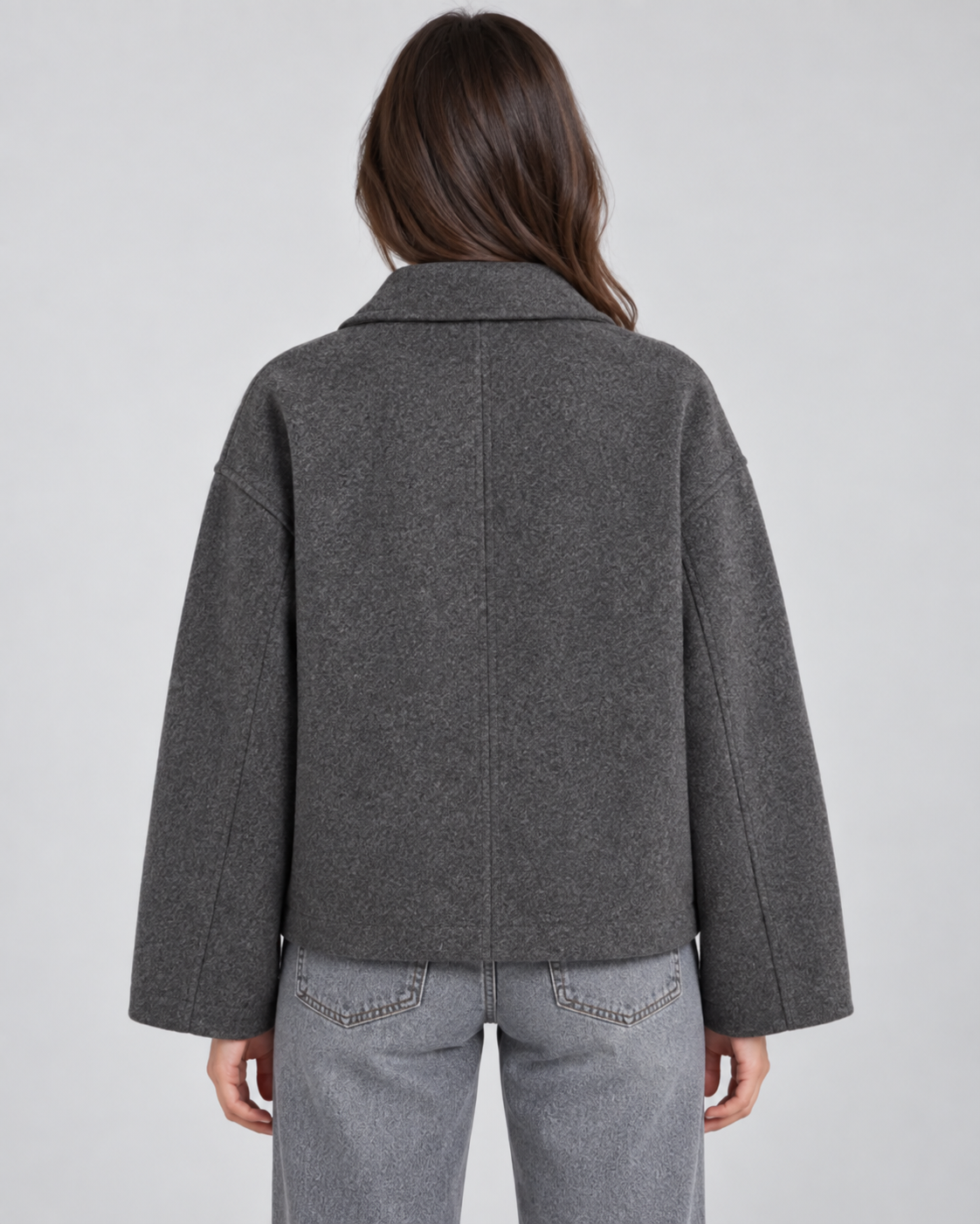 Veste zippée effet laine à col pointu pour femme | Litlington