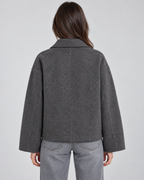 Veste zippée effet laine à col pointu pour femme | Litlington
