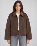 Veste zippée effet laine à col pointu pour femme | Litlington