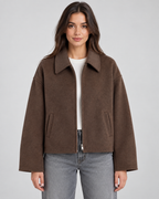 Veste zippée effet laine à col pointu pour femme | Litlington