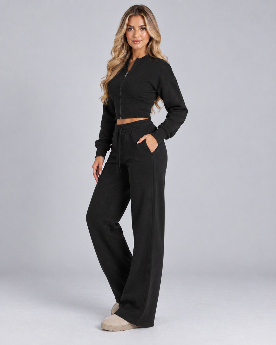 Women's Cropped Zip-Up Tracksuit Co-ord Set | Alnwick