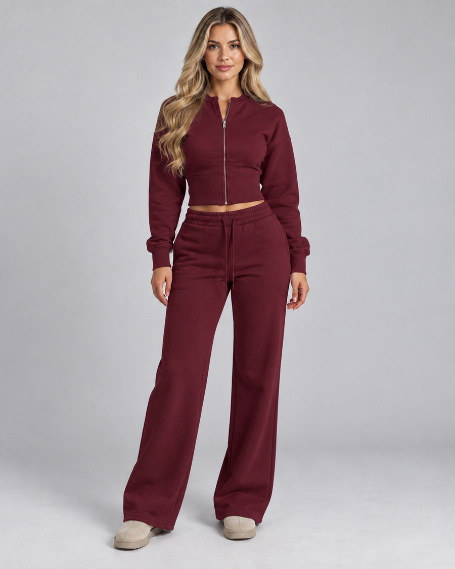 Women's Cropped Zip-Up Tracksuit Co-ord Set | Alnwick