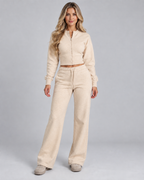 Ensemble coordonné de survêtement court zippé pour femme | Alnwick