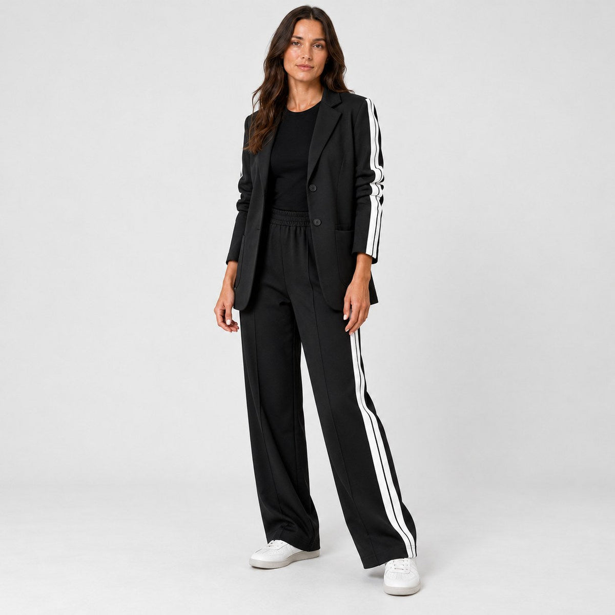 Women's blazer and trouser set in Black | Brockweir – side view