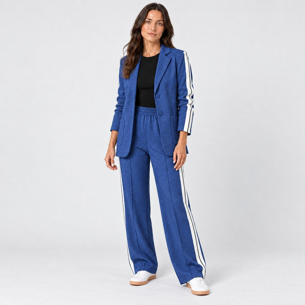 Women's blazer and trouser set in Blue | Brockweir – side view