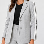 Women's blazer and trouser set in Light Grey | Brockweir – detail view