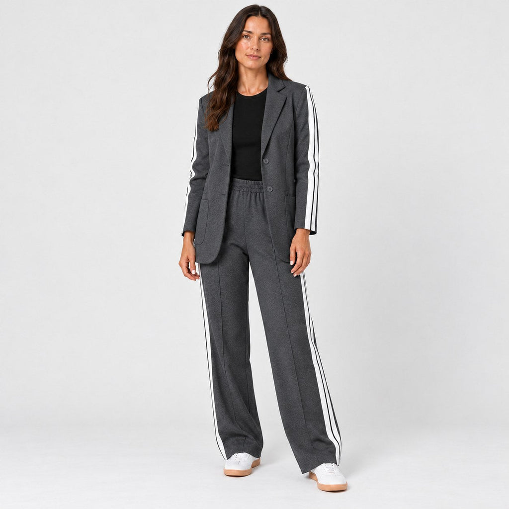Women's blazer and trouser set in Charcoal | Brockweir – front view