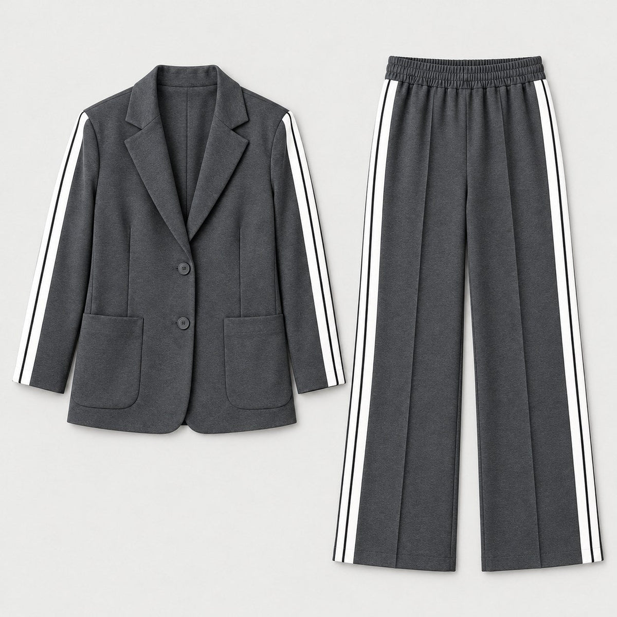 Women's blazer and trouser set in Charcoal | Brockweir – front view