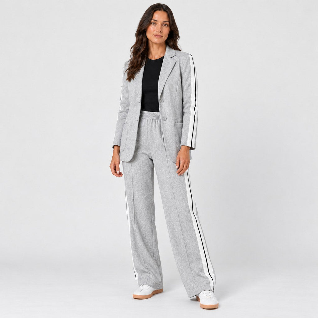 Women's blazer and trouser set in Light Grey | Brockweir – side view