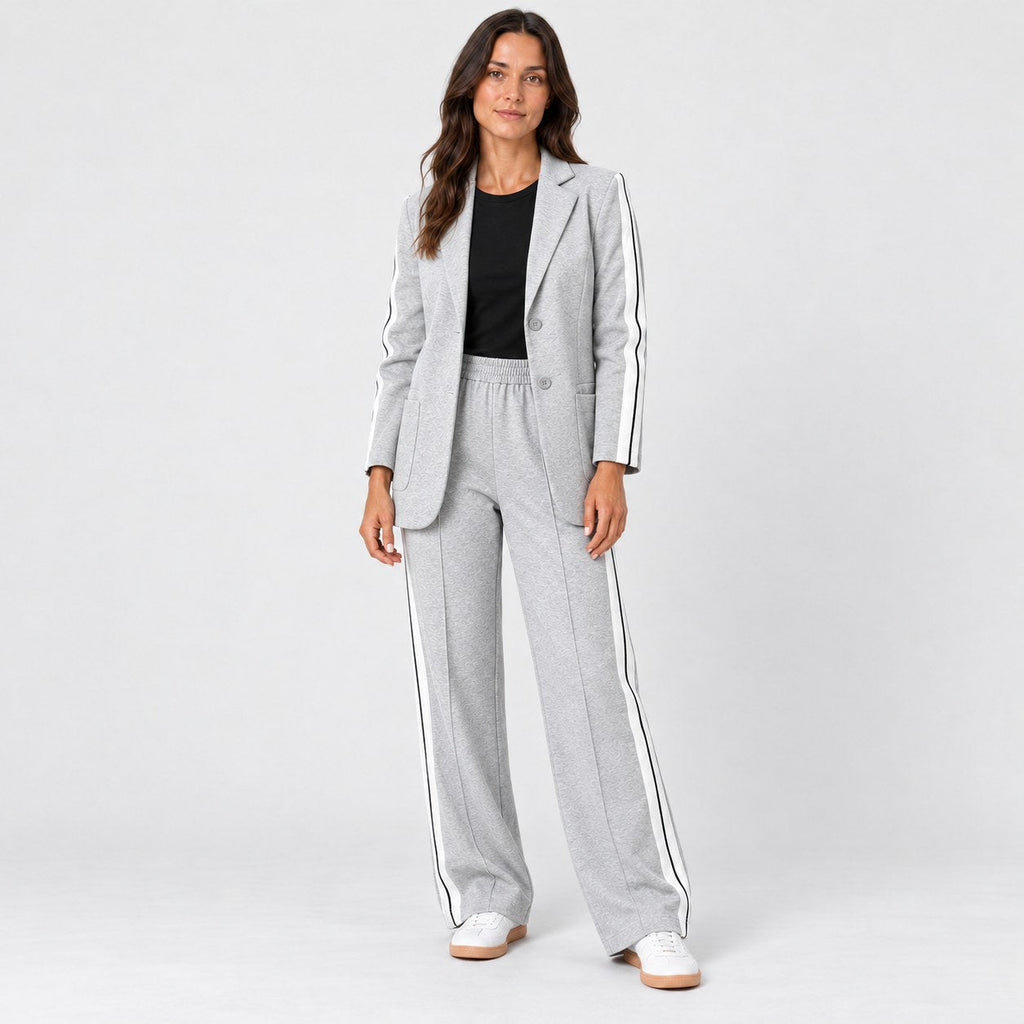 Women's blazer and trouser set in Light Grey | Brockweir – front view