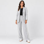 Women's blazer and trouser set in Light Grey | Brockweir – front view