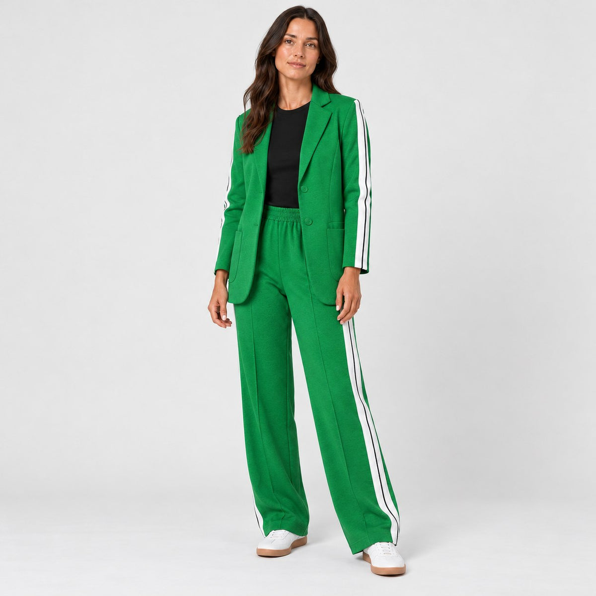 Women's blazer and trouser set in Green | Brockweir – side view