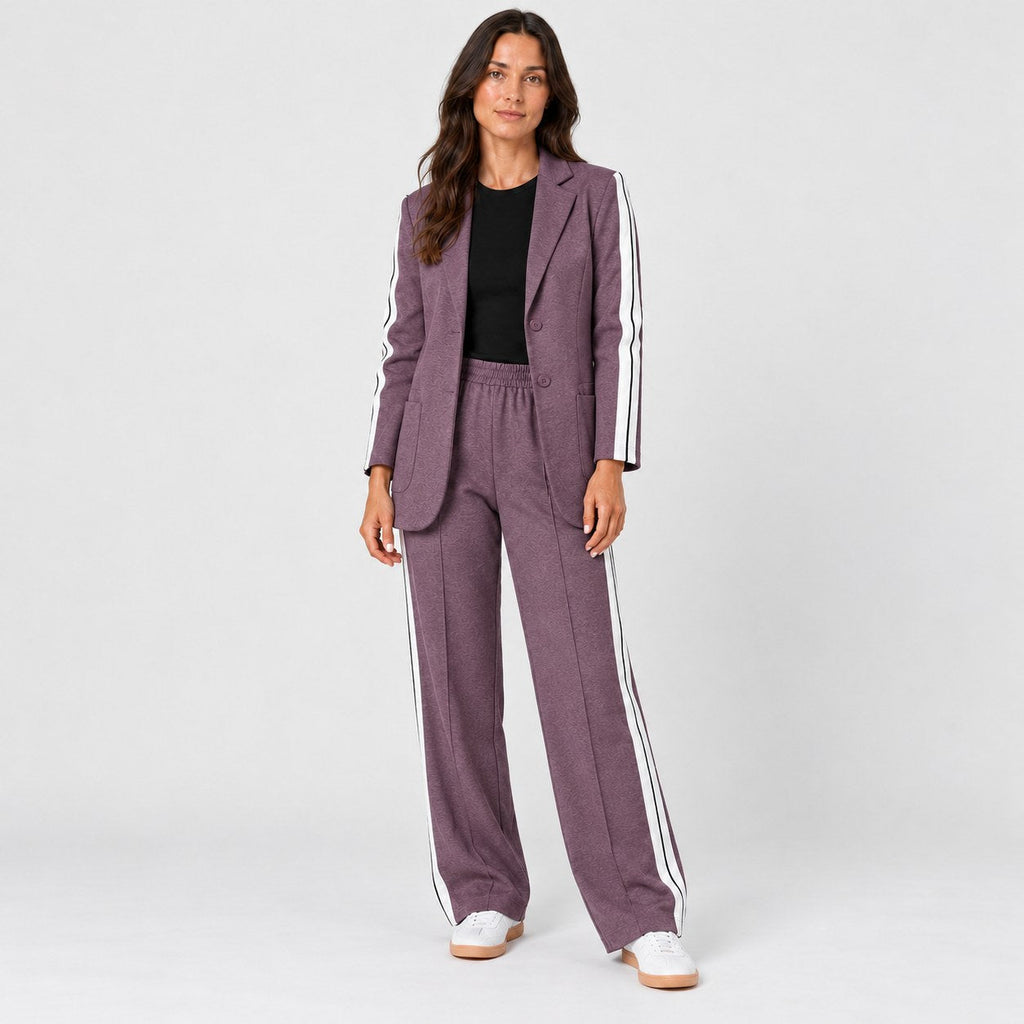 Women's blazer and trouser set in Plum | Brockweir – front view